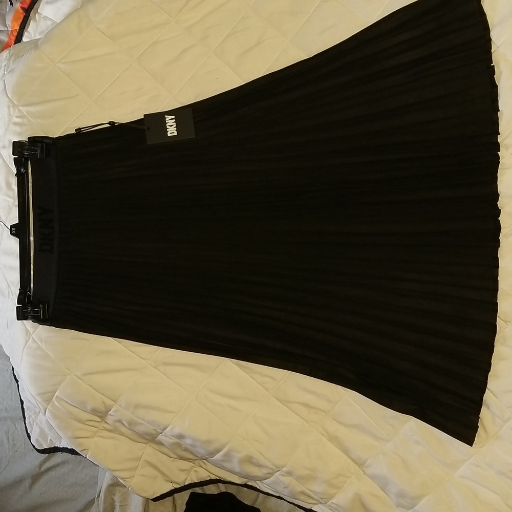 DKNY Suede Midi Pleated Skirt XS